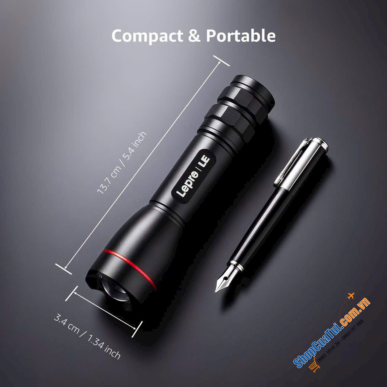 Đèn pin sạc điện Lepro LE 1000 lumen.