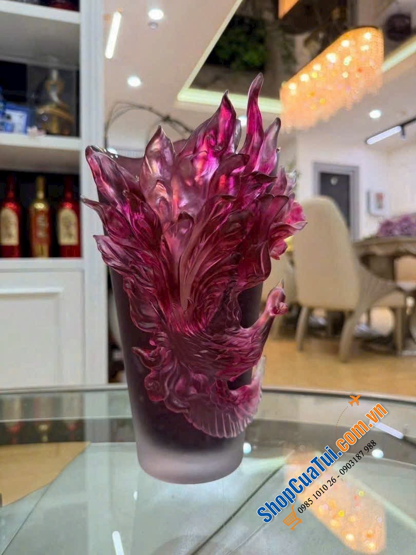 LỌ HOA KHỔNG TƯỚC PHA LÊ CAO CẤP.