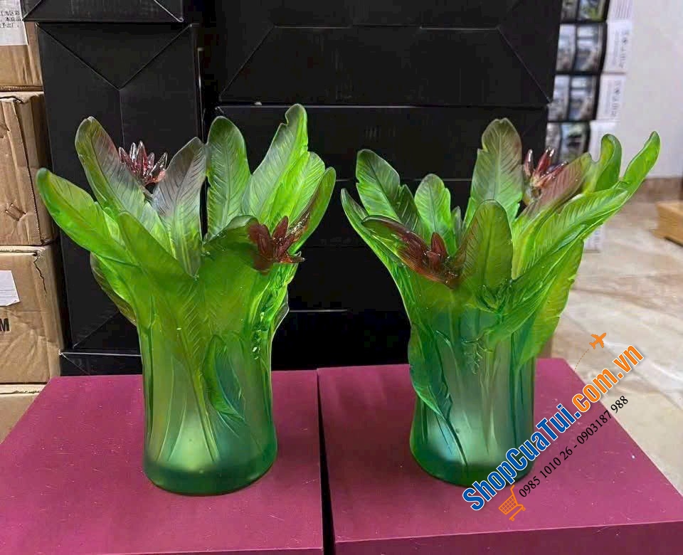 LỌ HOA CAO CẤP THIÊN ĐIỂU XANH hút tài lộc.