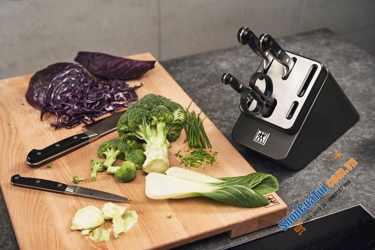 Bộ dao tự mài Zwilling Gourmet 7 món màu đen MẪU MỚI NHẤT - MADE IN GERMANY.