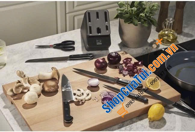 Bộ dao tự mài Zwilling Gourmet 7 món màu đen MẪU MỚI NHẤT - MADE IN GERMANY.