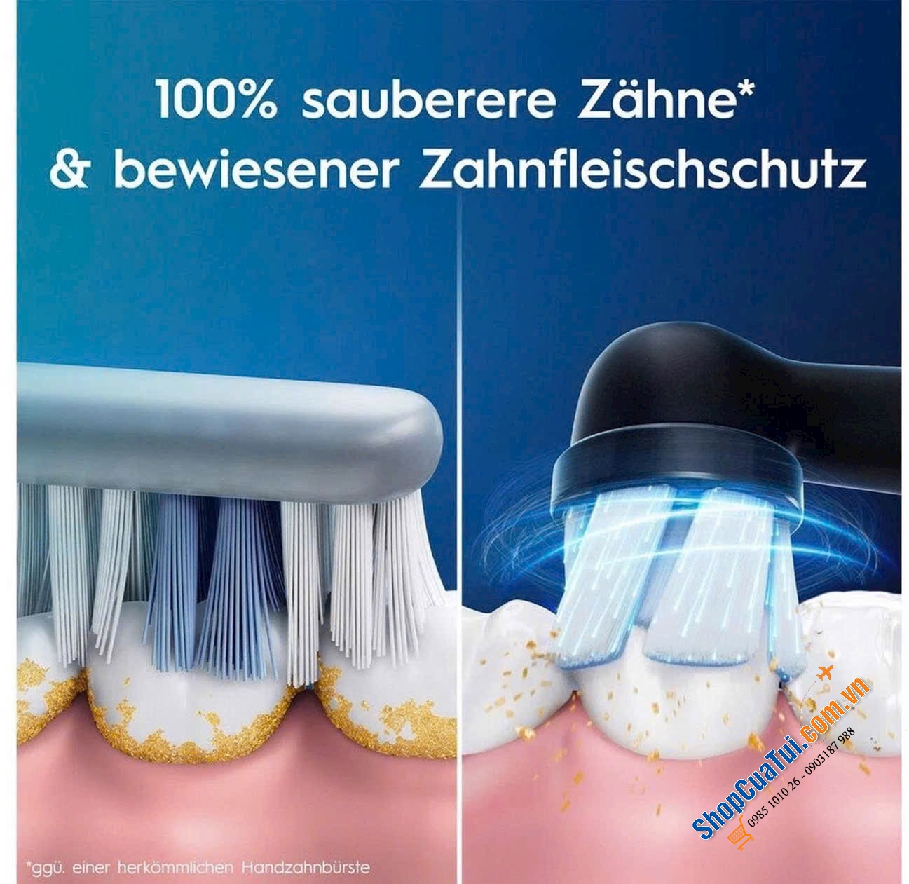 SET 2 Bàn chải đánh răng điện Oral-B iO Series 3 Duopack Màu Xanh Đen  - Made in Germany.