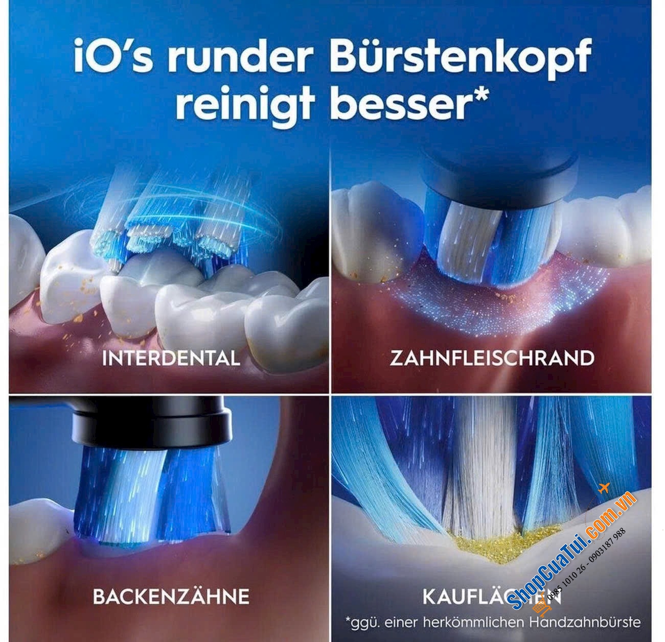 SET 2 Bàn chải đánh răng điện Oral-B iO Series 3 Duopack Màu Xanh Đen  - Made in Germany.