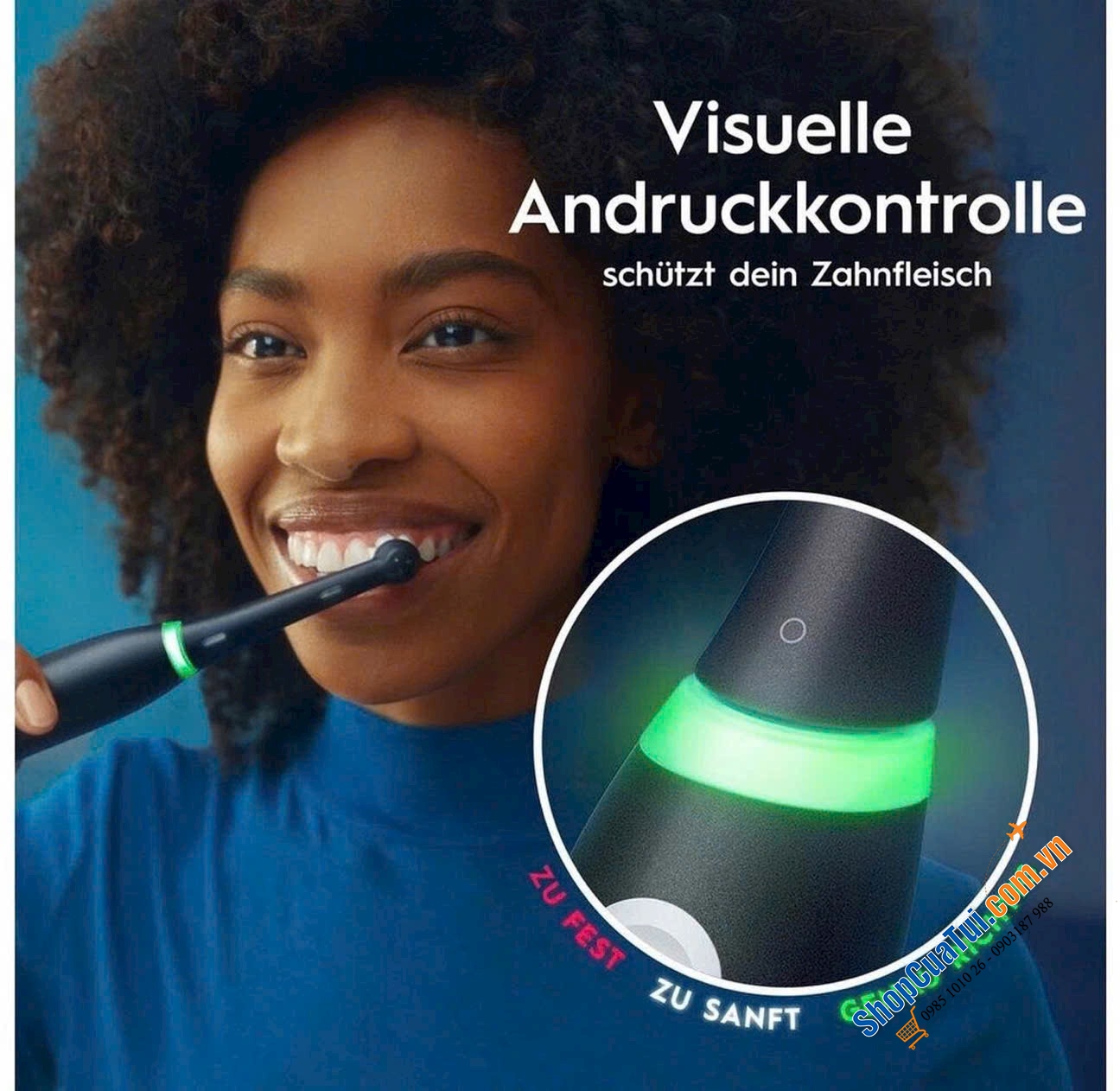 SET 2 Bàn chải đánh răng điện Oral-B iO Series 3 Duopack Màu Xanh Đen  - Made in Germany.