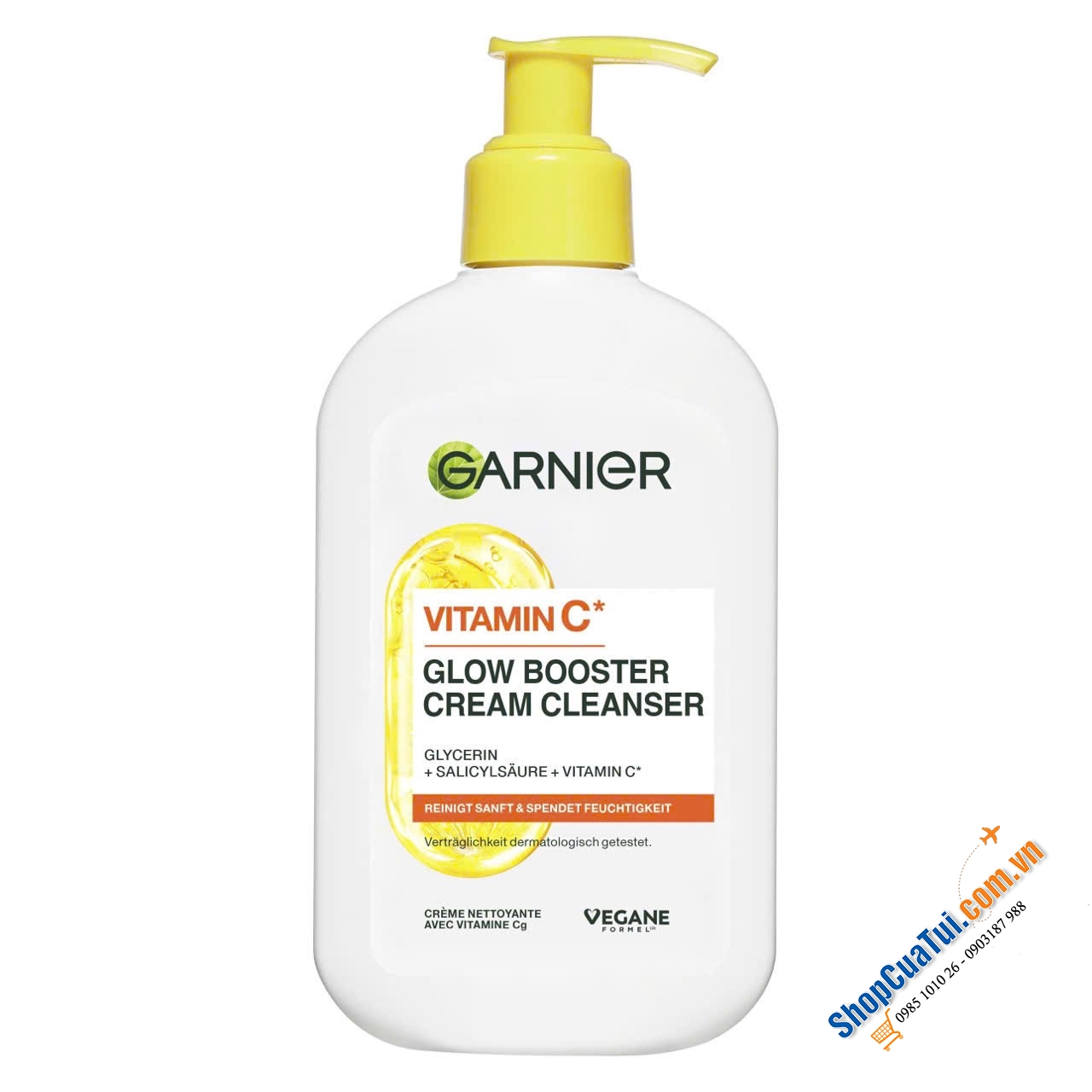 SỮA RỬA MẶT GARNIER VITAMIN C LÀM SẠCH SÂU & HỖ TRỢ DƯỠNG SÁNG DA - Chai 250ml.