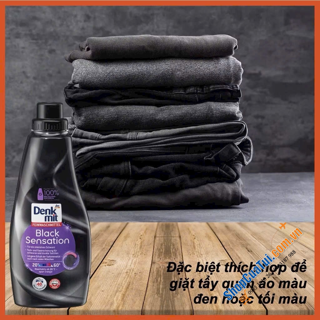 NƯỚC GIẶT TẨY DÀNH CHO QUẦN ÁO TỐI MÀU DENKMIT BLACK SENSATION.