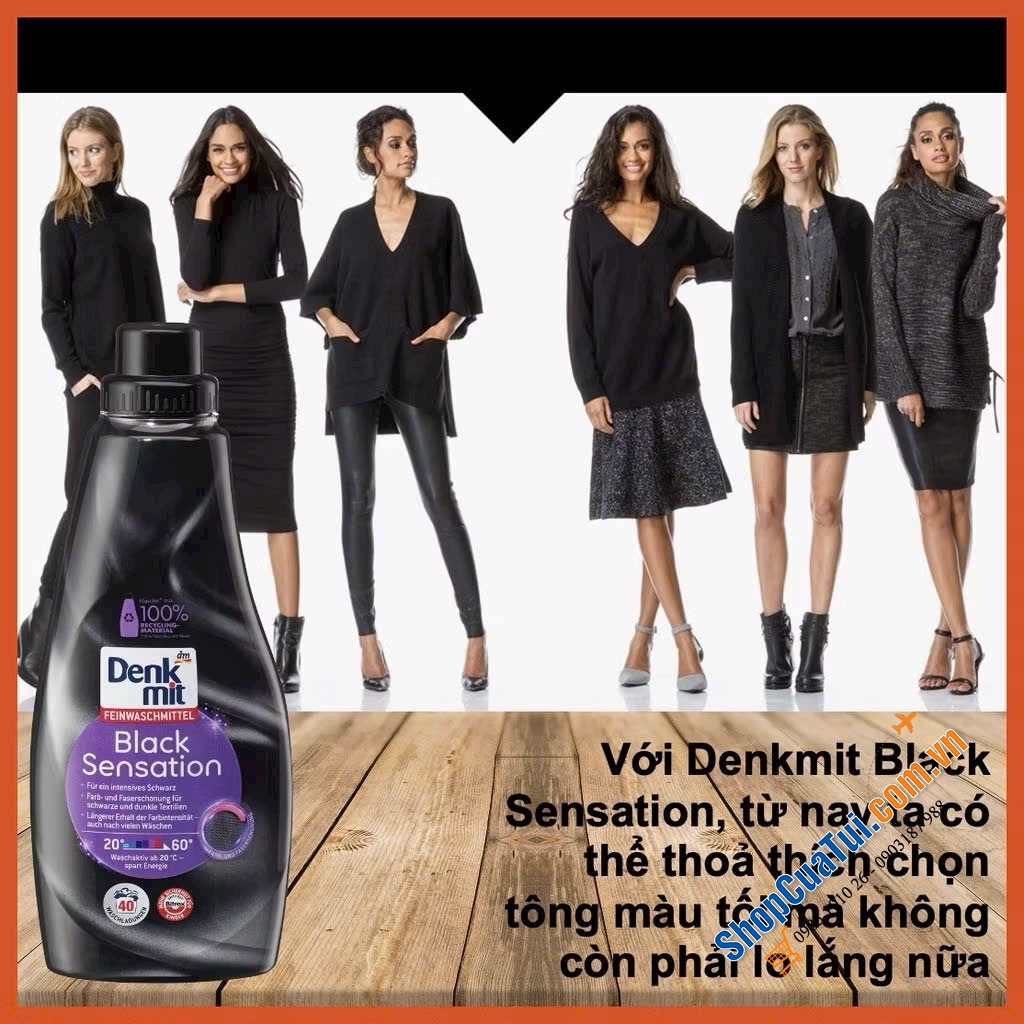 NƯỚC GIẶT TẨY DÀNH CHO QUẦN ÁO TỐI MÀU DENKMIT BLACK SENSATION.