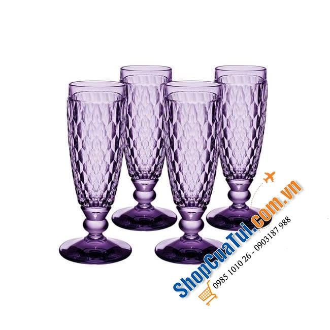 Set 4 Ly Champagne Villeroy & Boch Boston Lavender 120ml.
