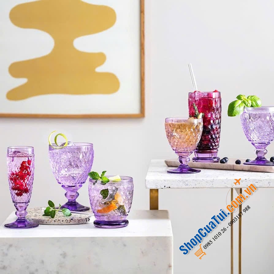 Set 4 Ly Champagne Villeroy & Boch Boston Lavender 120ml.
