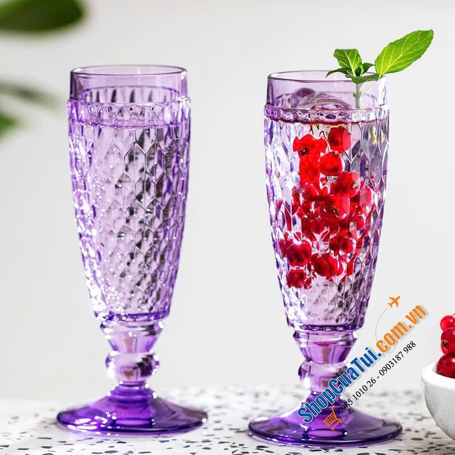 Set 4 Ly Champagne Villeroy & Boch Boston Lavender 120ml.