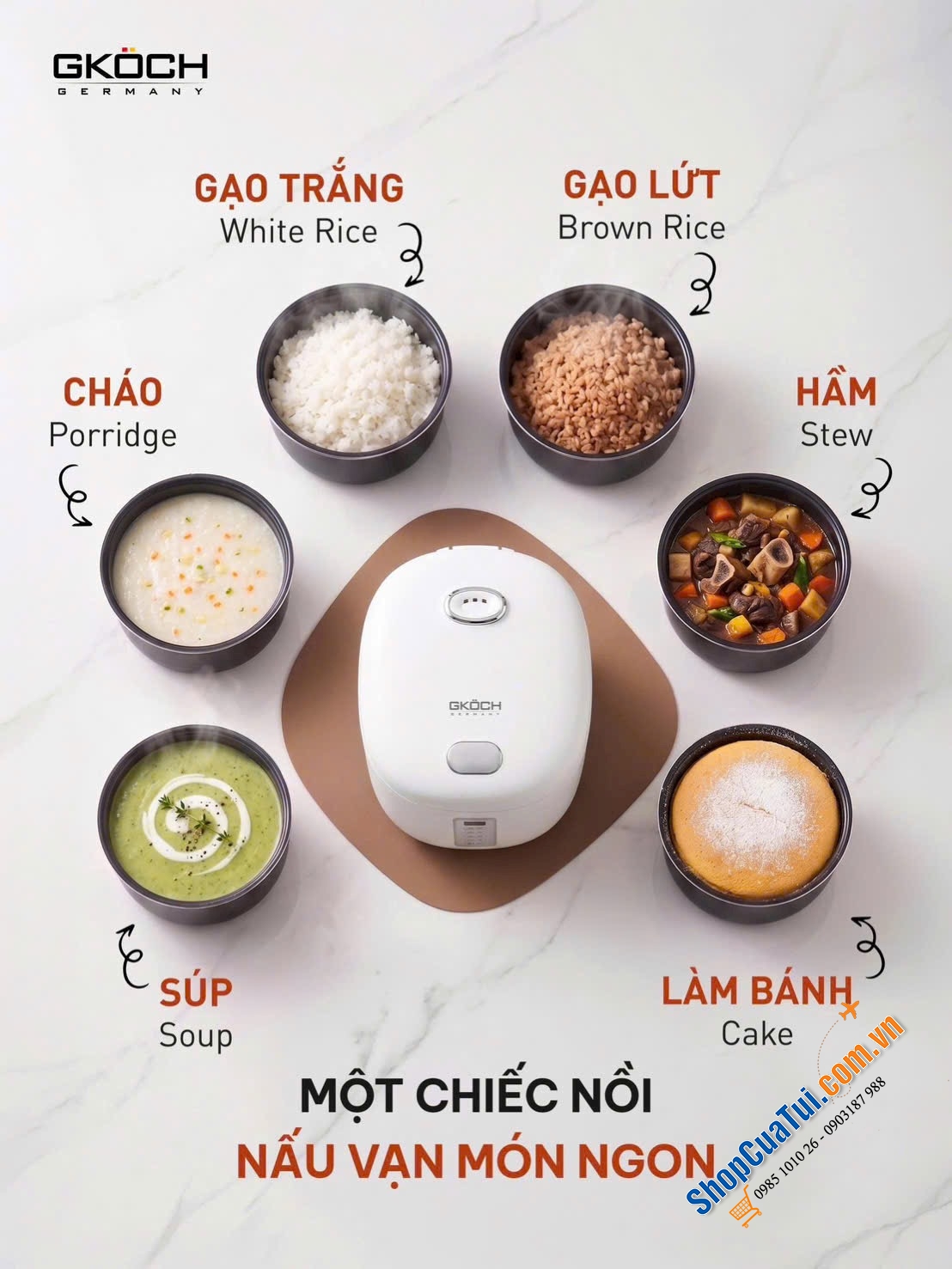 NỒI CƠM ĐIỆN MINI GKÖCH ARVO 1.2L.