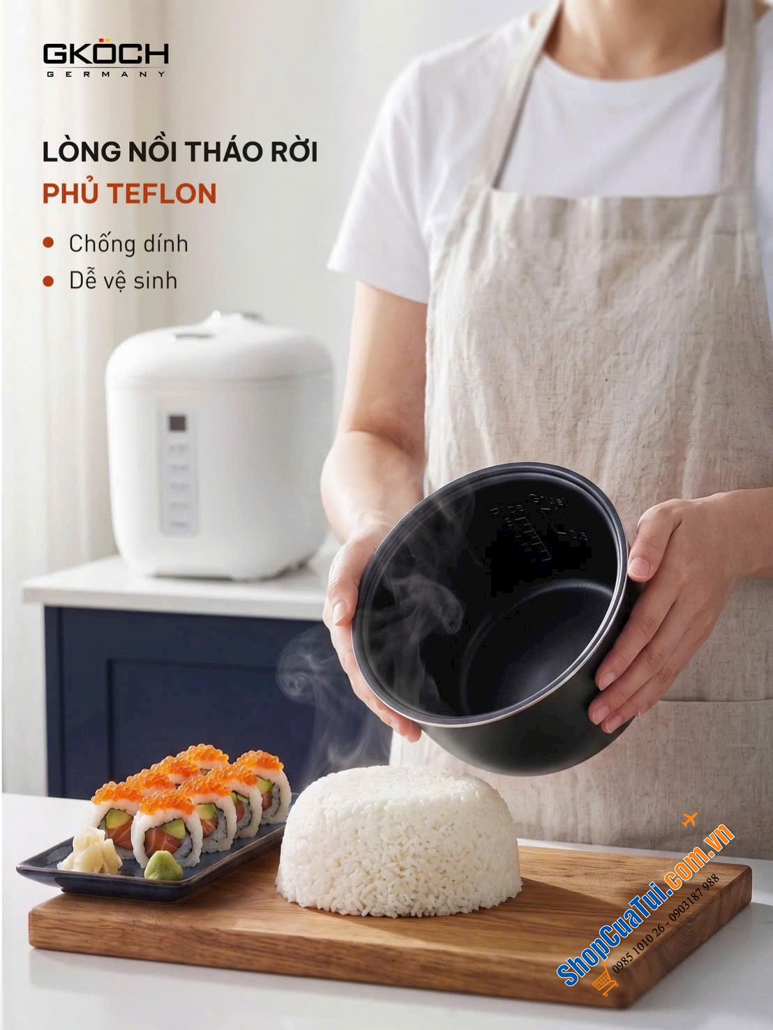 NỒI CƠM ĐIỆN MINI GKÖCH ARVO 1.2L.