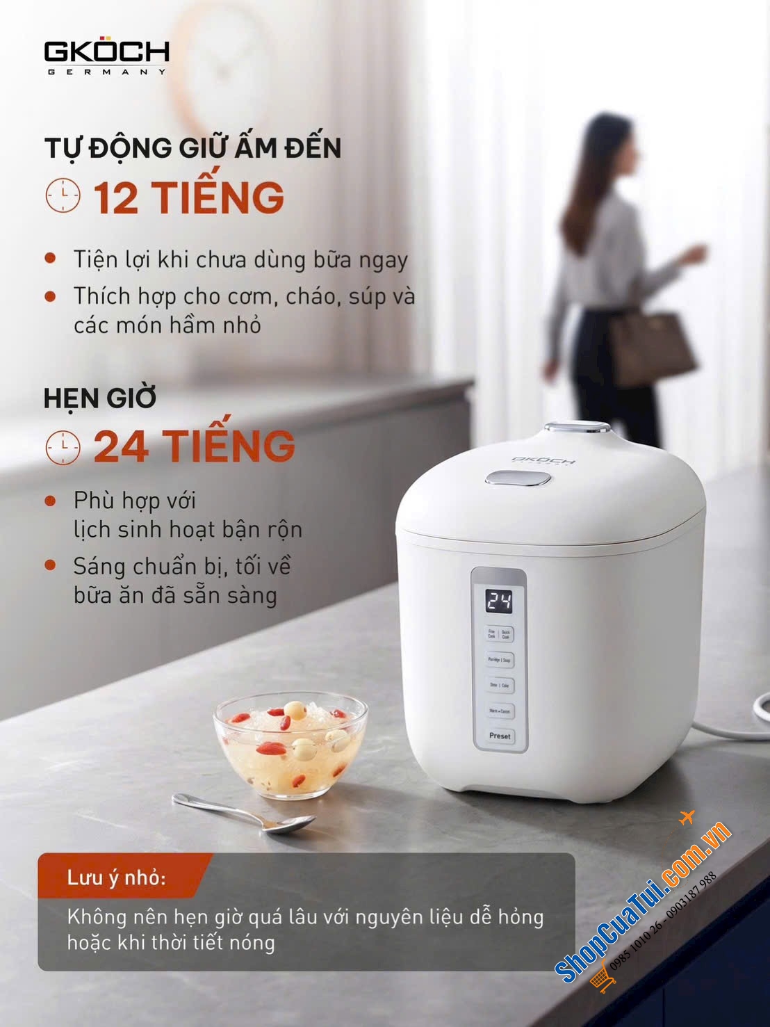 NỒI CƠM ĐIỆN MINI GKÖCH ARVO 1.2L.