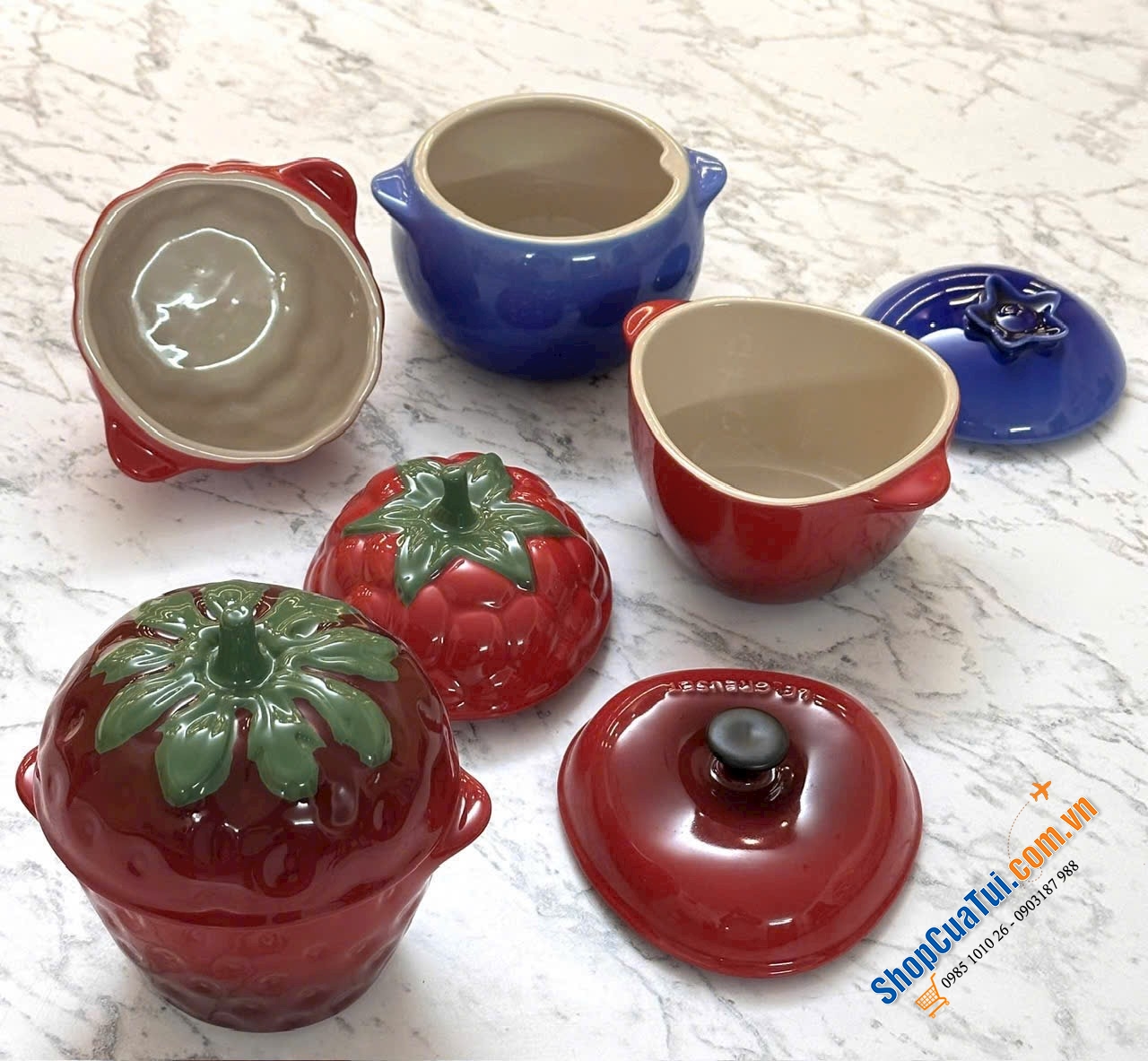 Set 4 thố củ quả nhà Le creuset.