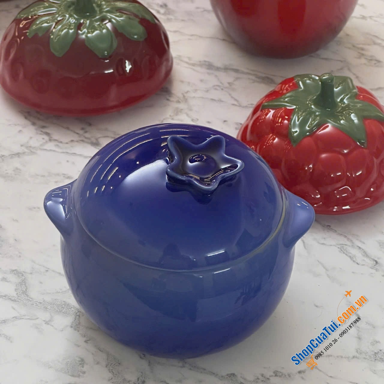 Set 4 thố củ quả nhà Le creuset.