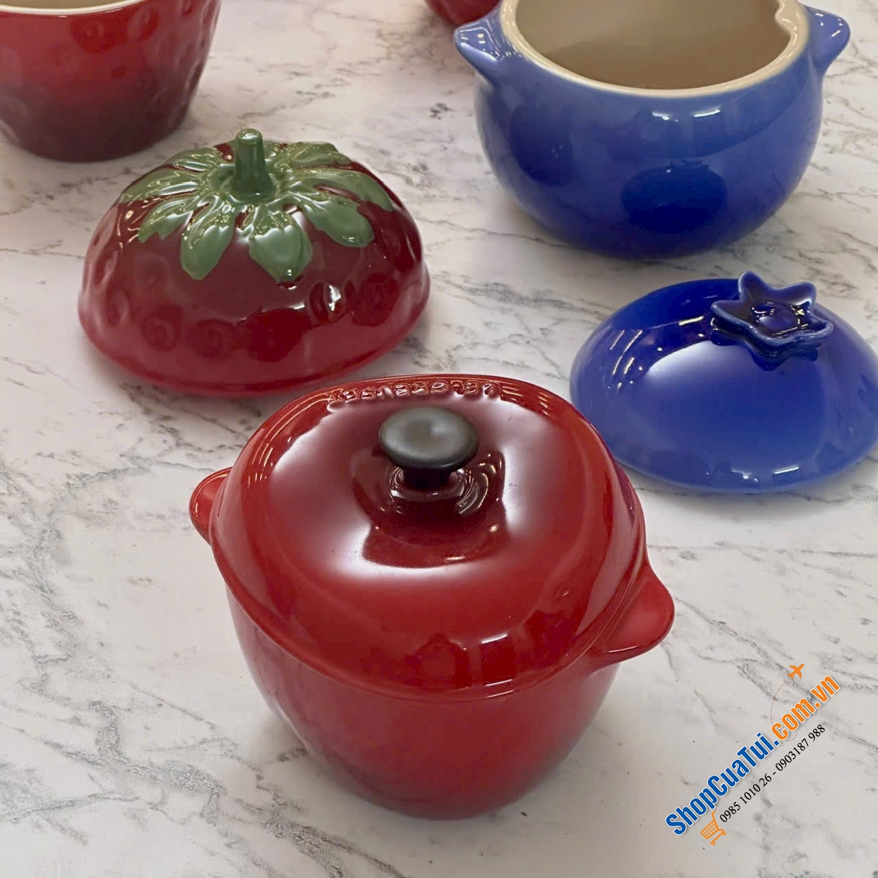 Set 4 thố củ quả nhà Le creuset.