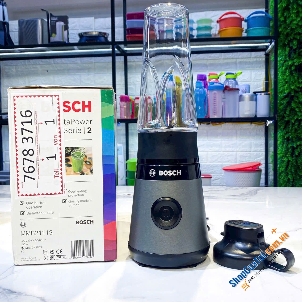 Máy Xay Sinh Tố Mini BOSCH MMB2111S 450W.