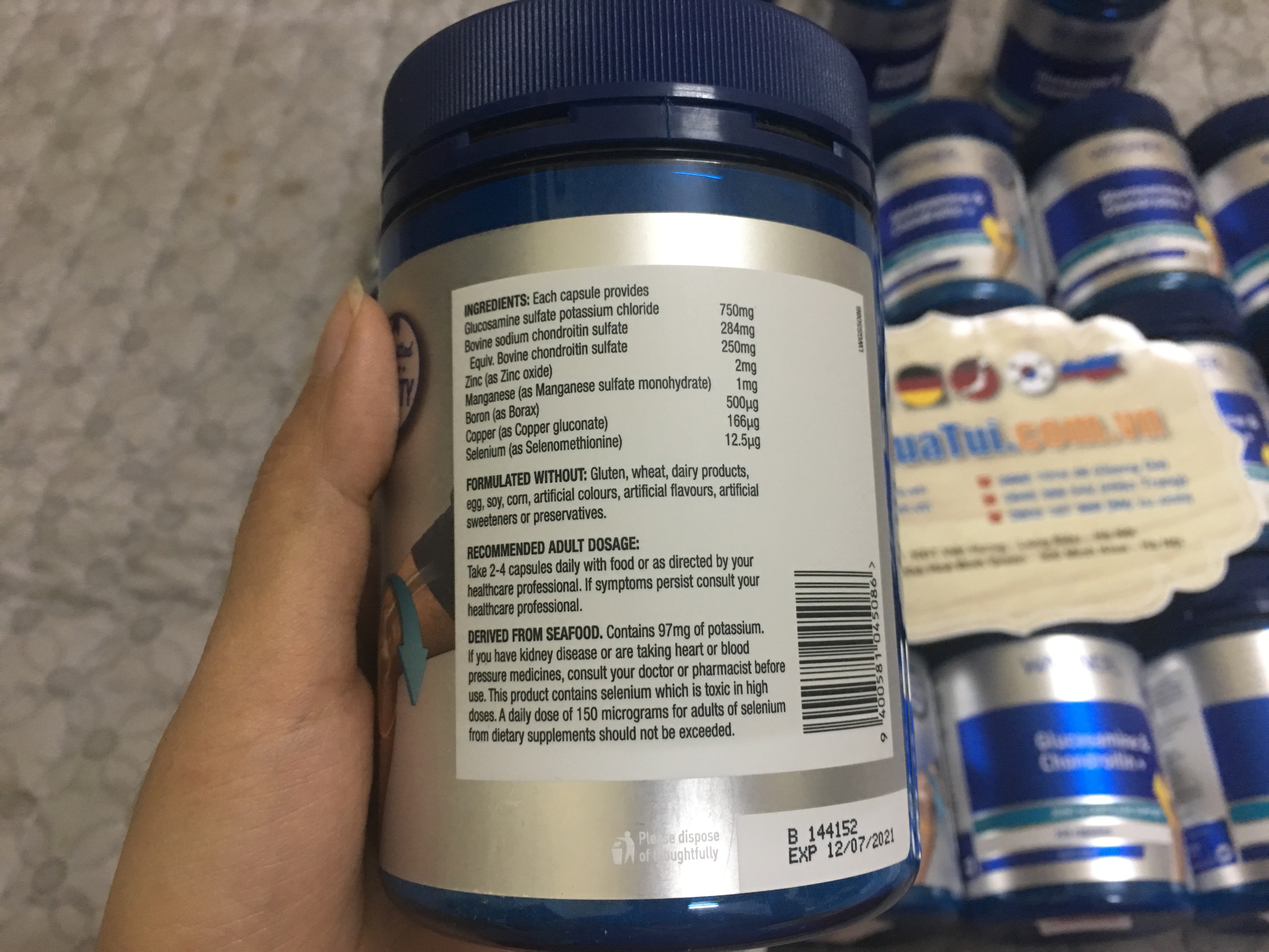 Cho ai vừa bị khớp lại đau dạ dày - Viên con nhộng Wagner Glucosamine & Chondroitin + 200 viên giúp duy trì độ co dãn khớp, sức mạnh và khả năng đàn hồi của sụn khớp