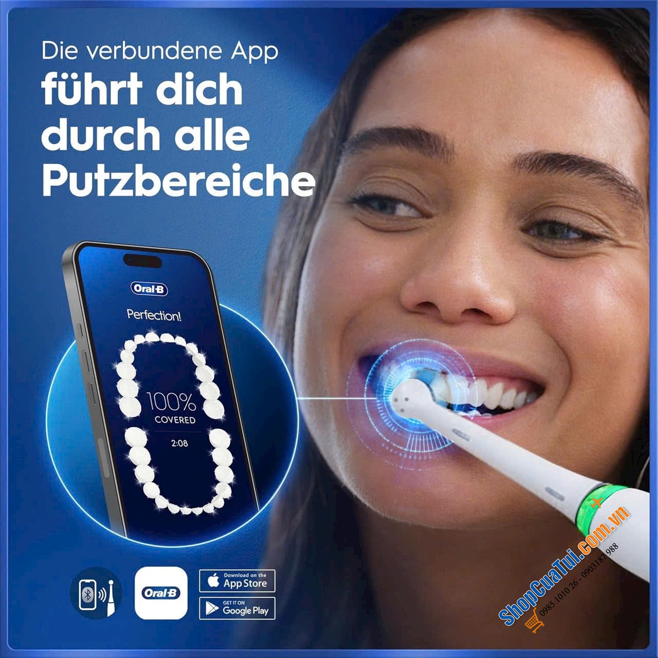 Bàn chải đánh răng điện Oral-B iO Series 5 Personallised clean màu: ĐEN VÀ TRẮNG - Made in Germany.