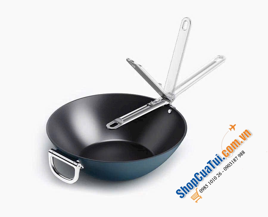 Bộ nồi chảo Joseph với cán inox gấp gọn thông minh tiết kiệm ko gian lưu trữ.