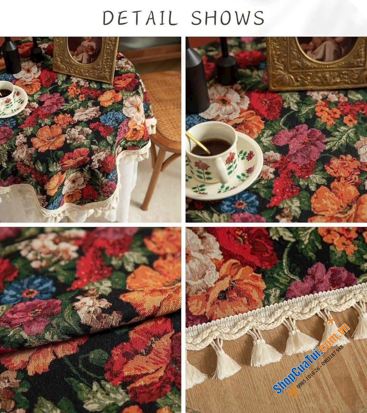Khăn trải bàn Jacquard Bohemian.