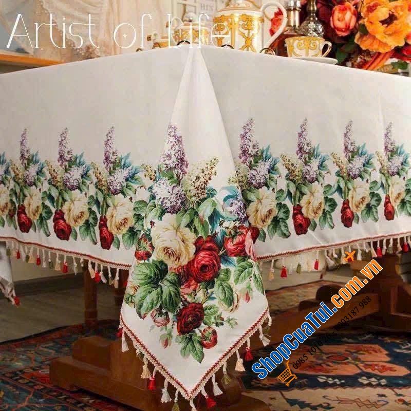 Khăn trải bàn Giáng sinh cao cấp Size 180x280cm.