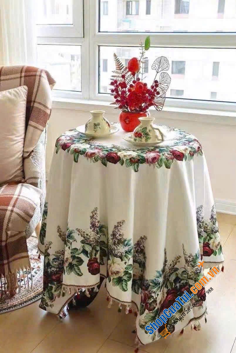 Khăn trải bàn Giáng sinh cao cấp Size 180x280cm.