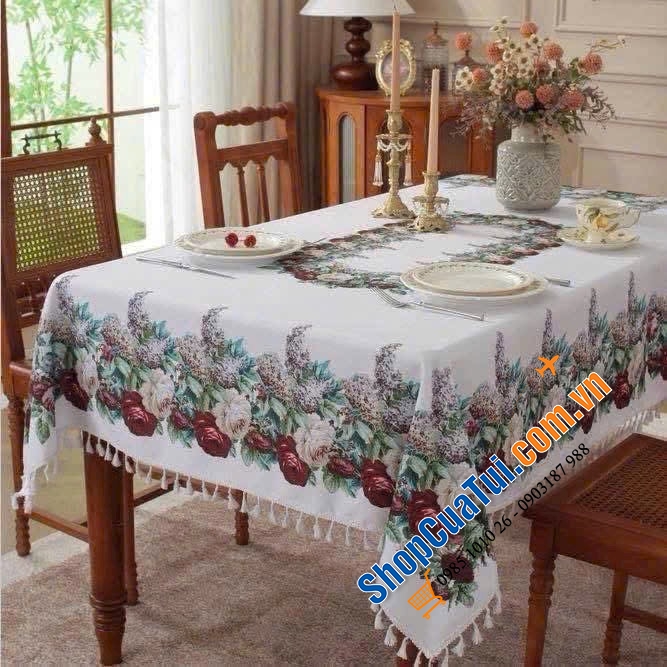 Khăn trải bàn Giáng sinh cao cấp Size 180x280cm.