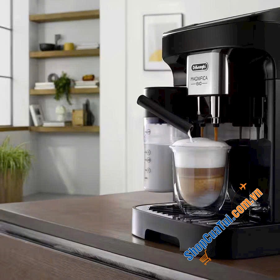 MÁY PHA CÀ PHÊ DELONGHI MAGNIFICA EVO ECAM290.61.B MÀU ĐEN - Made in Romania.