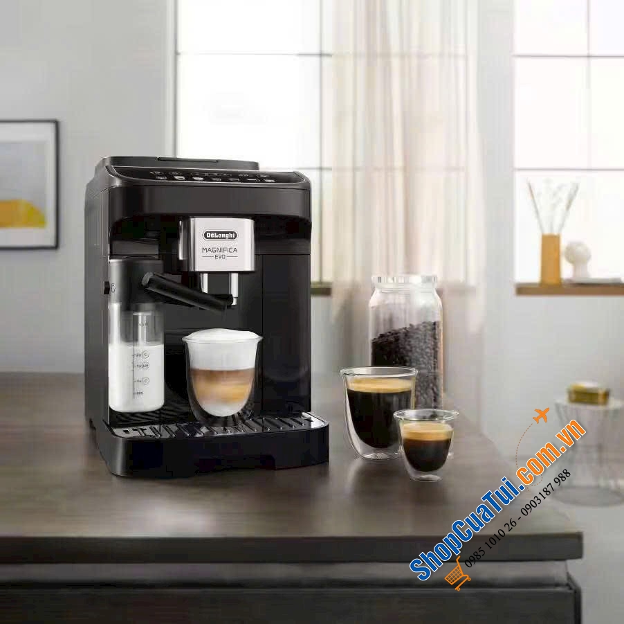 MÁY PHA CÀ PHÊ DELONGHI MAGNIFICA EVO ECAM290.61.B MÀU ĐEN - Made in Romania.