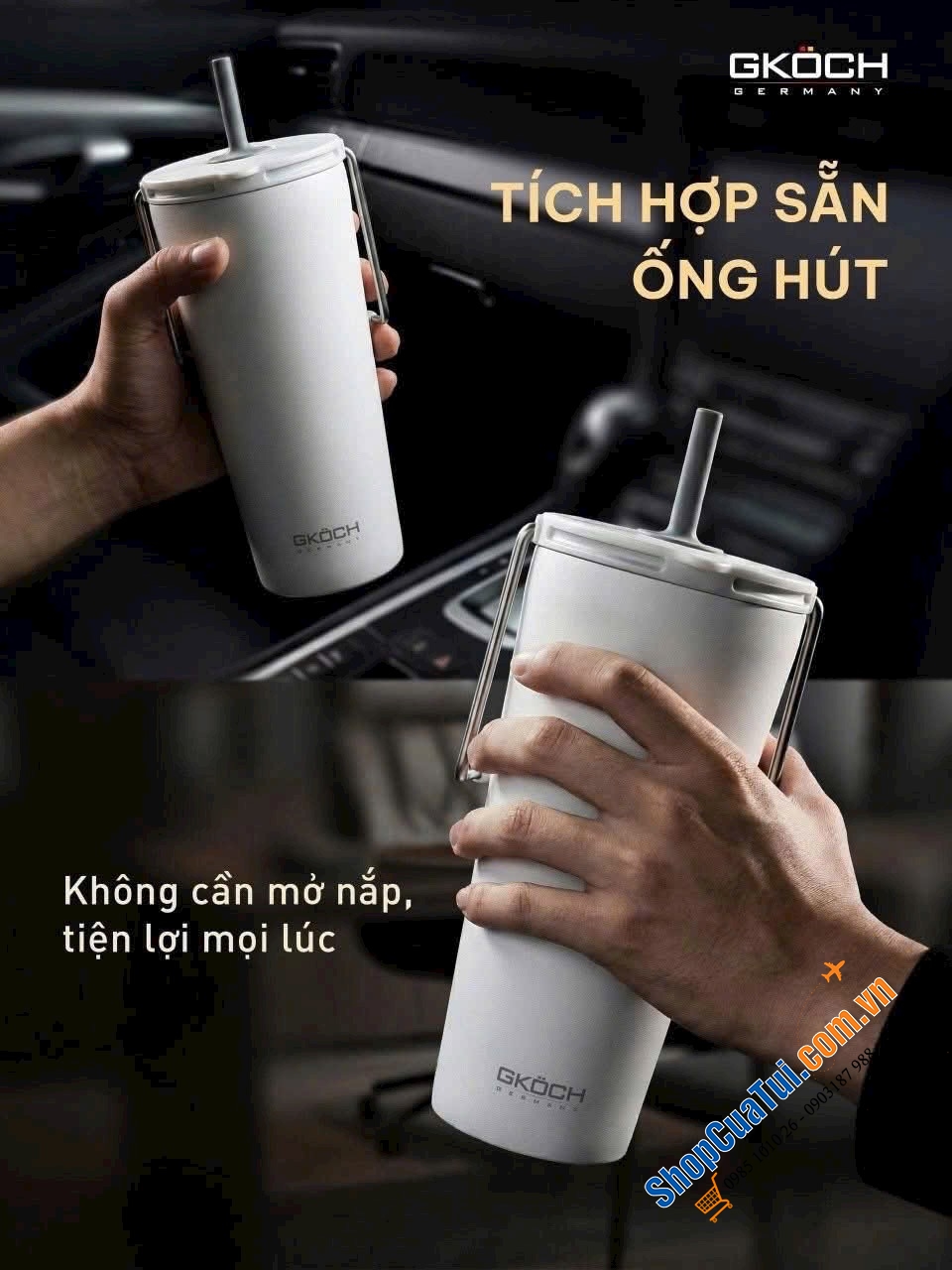 CỐC GIỮ NHIỆT GKÖCH 600ML – GIẢI PHÁP CHO NGƯỜI BẬN RỘN.