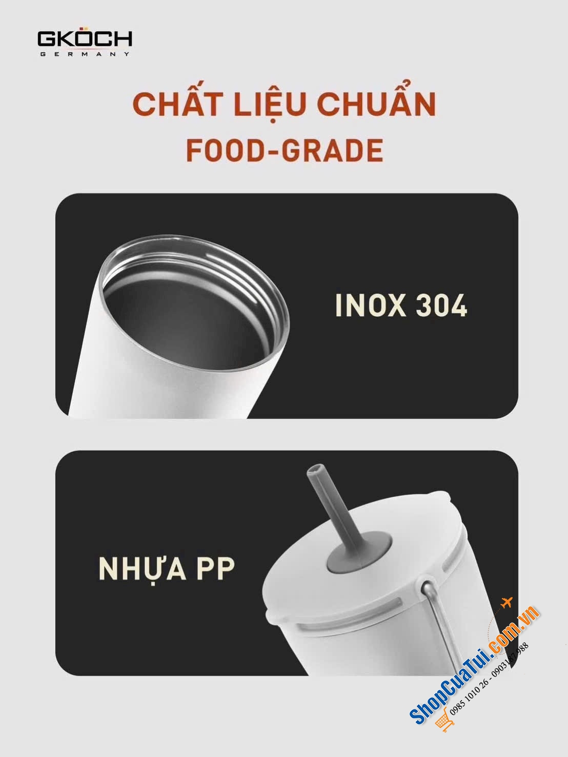 CỐC GIỮ NHIỆT GKÖCH 600ML – GIẢI PHÁP CHO NGƯỜI BẬN RỘN.