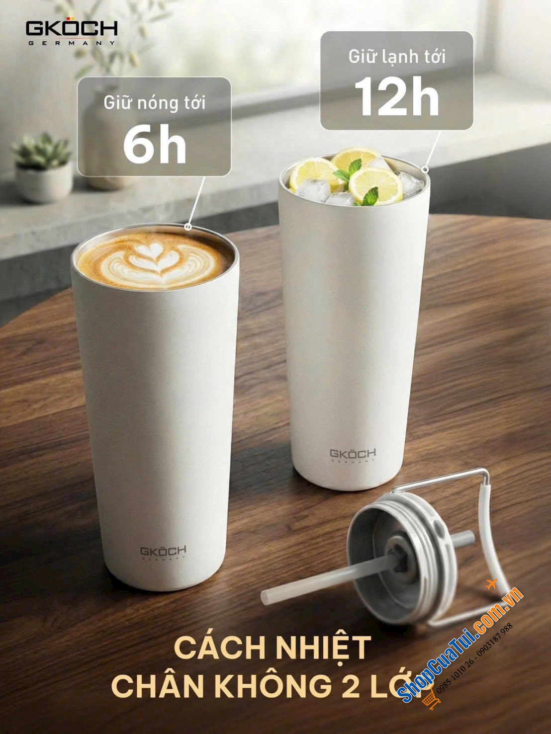 CỐC GIỮ NHIỆT GKÖCH 600ML – GIẢI PHÁP CHO NGƯỜI BẬN RỘN.