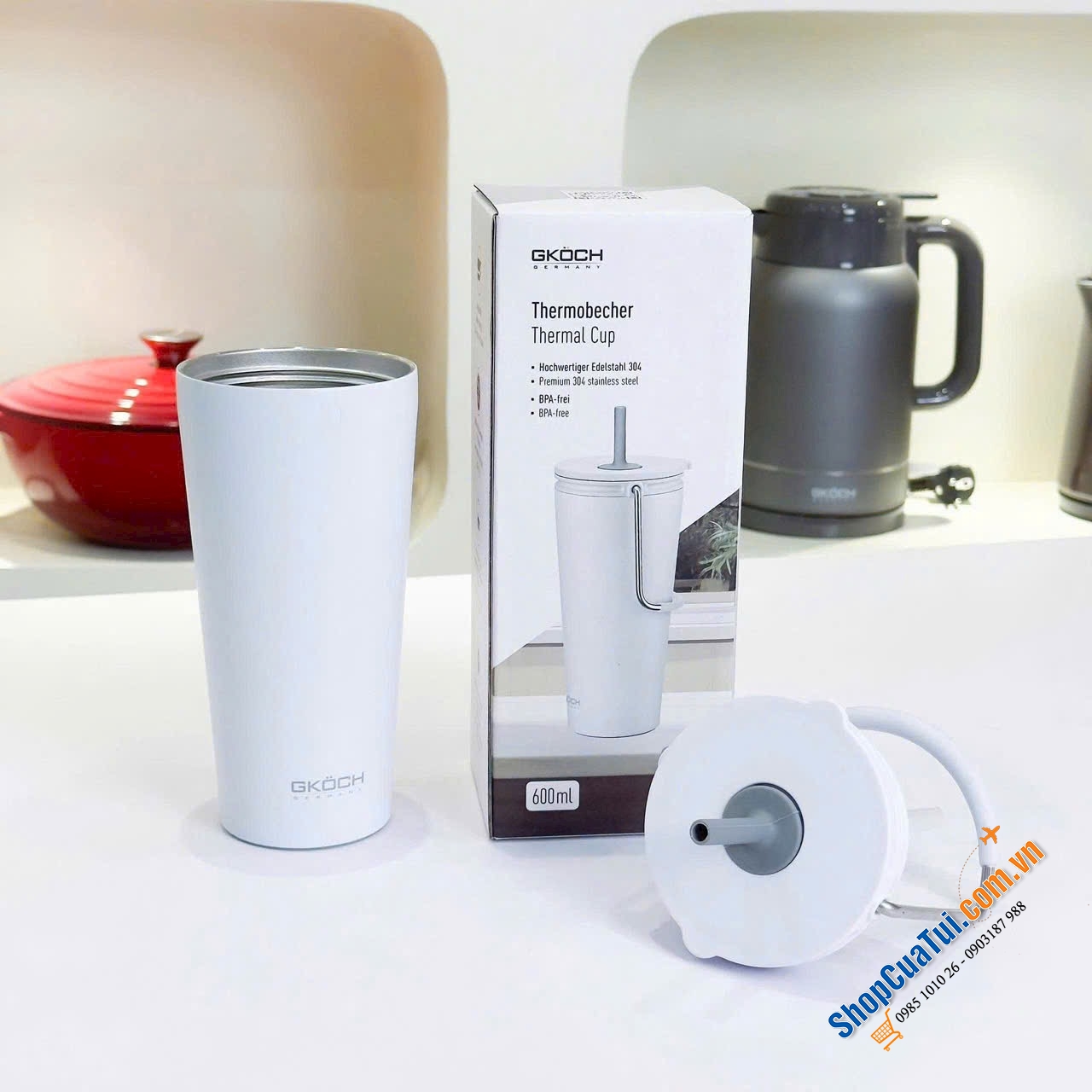 CỐC GIỮ NHIỆT GKÖCH 600ML – GIẢI PHÁP CHO NGƯỜI BẬN RỘN.