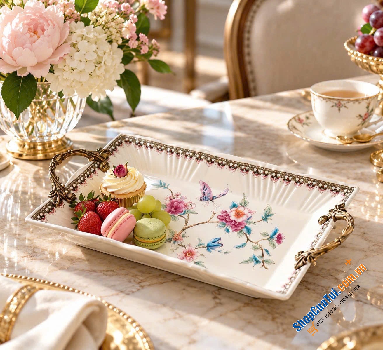 Khay gốm sứ Âu Mỹ cao cấp.
