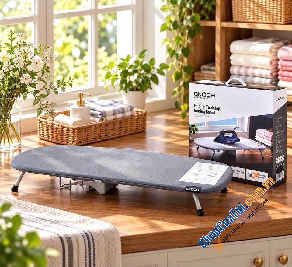 CẦU LÀ ĐỂ BÀN GẤP GỌN GKÖCH – NHÀ NHỎ VẪN LÀ QUẦN ÁO THOẢI MÁI.