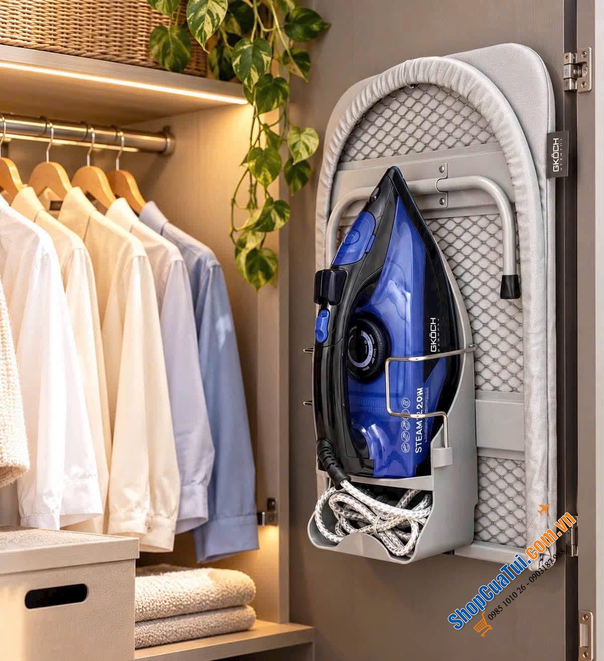 CẦU LÀ ĐỂ BÀN GẤP GỌN GKÖCH – NHÀ NHỎ VẪN LÀ QUẦN ÁO THOẢI MÁI.