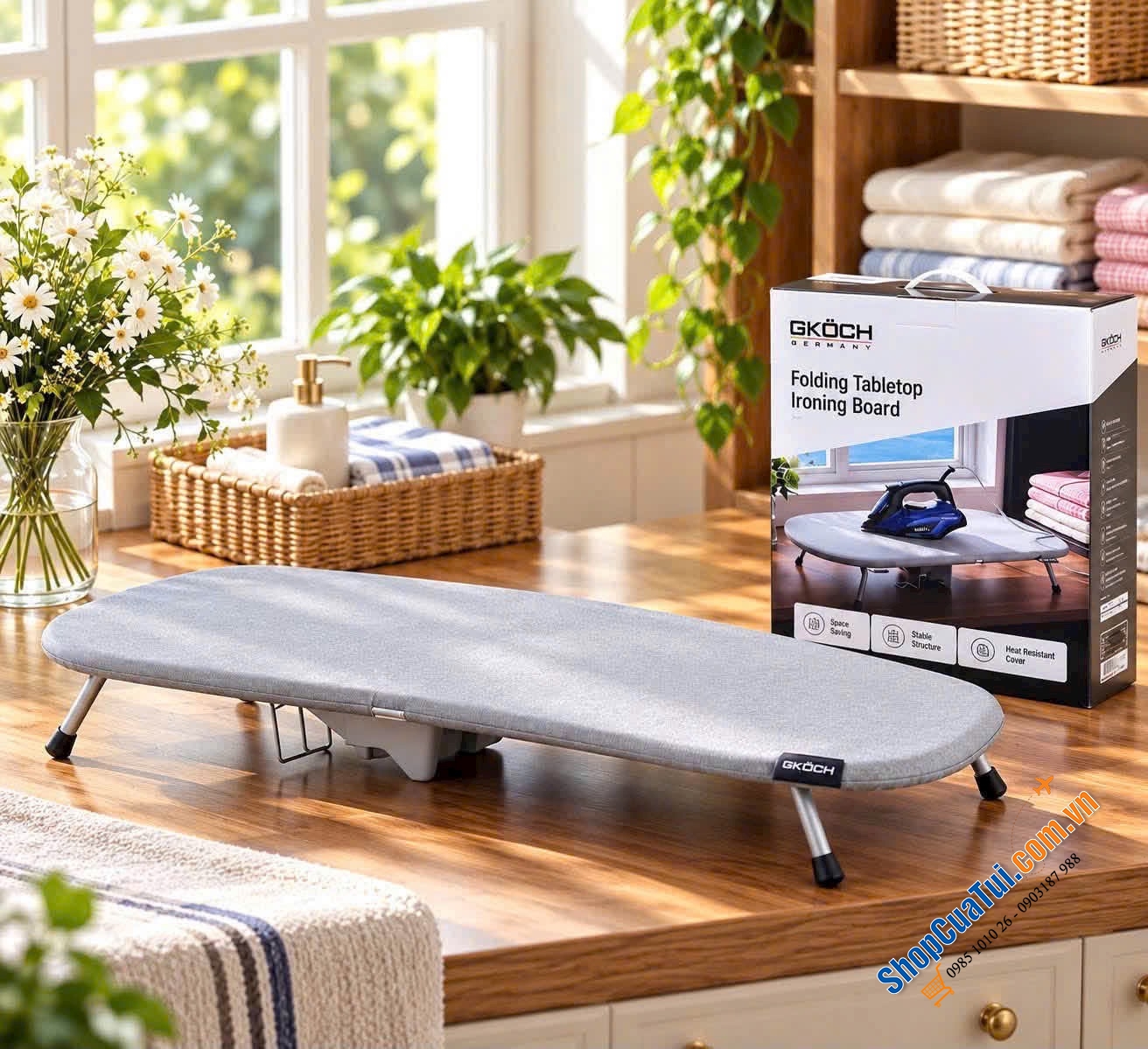 CẦU LÀ ĐỂ BÀN GẤP GỌN GKÖCH – NHÀ NHỎ VẪN LÀ QUẦN ÁO THOẢI MÁI.