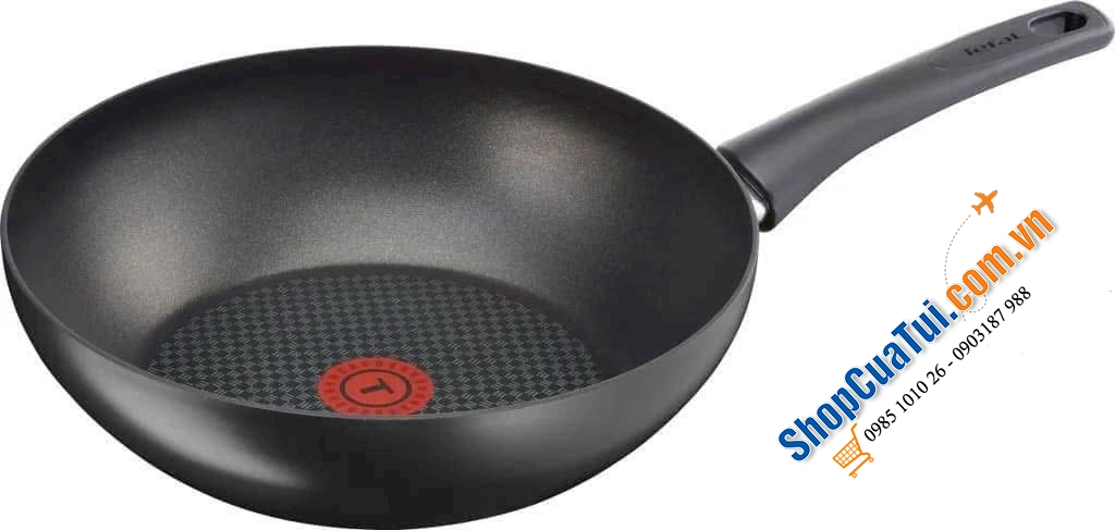 Chảo chống dính sâu lòng TEFAL Chef Titanium 28cm Made in France dập đáy.