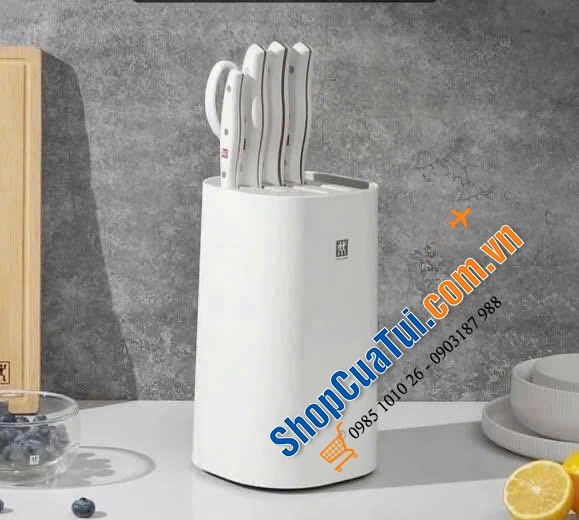 Bộ dao 6 món Zwilling Twin-Pollux kèm hộp tiệt trùng (màu trắng).