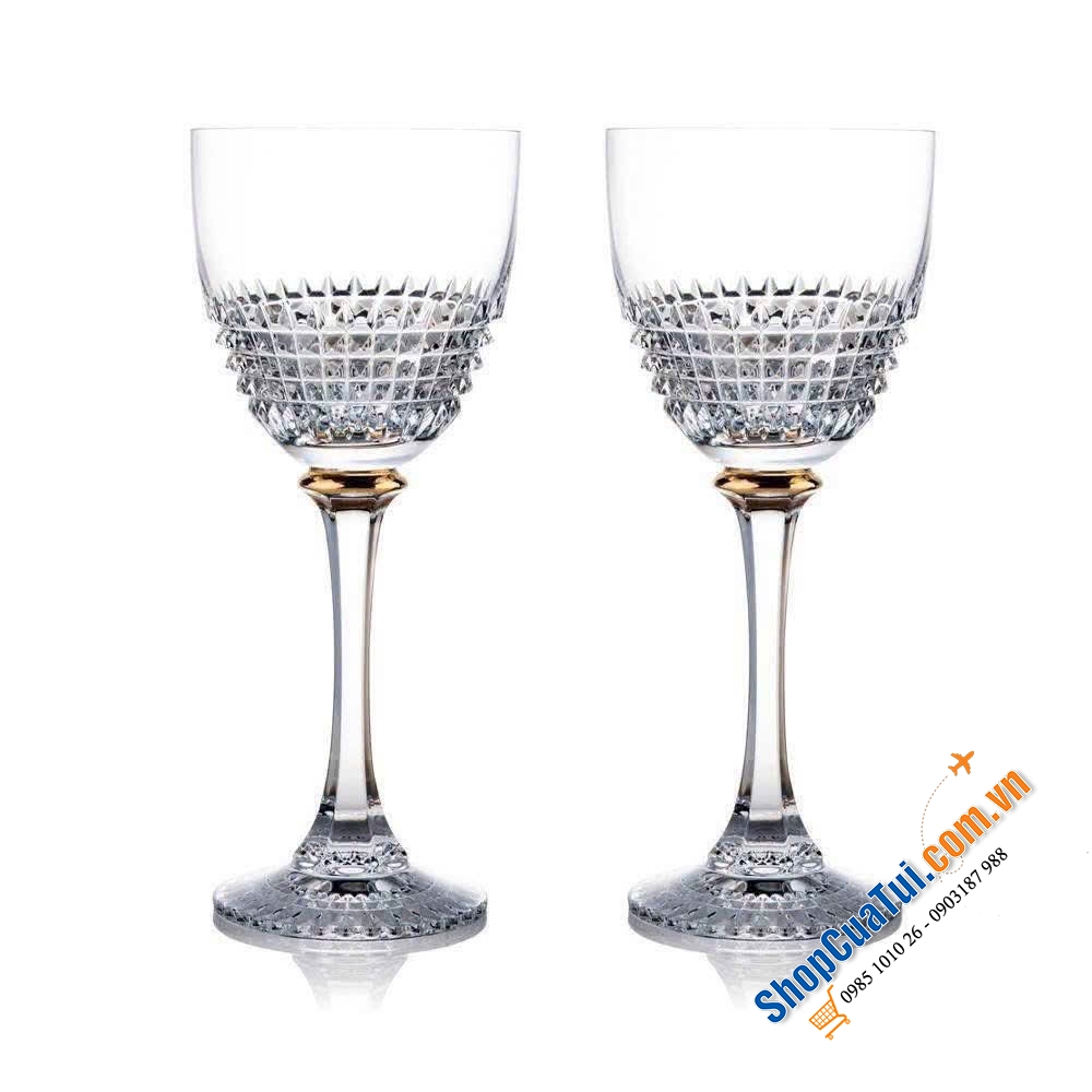 Sét 2 Ly vang  Rogaska Diamond.