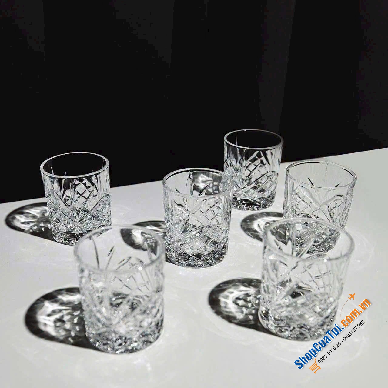 Sét 6 ly uống rượi mạnh Killarney Crystal Trinity 59ml.