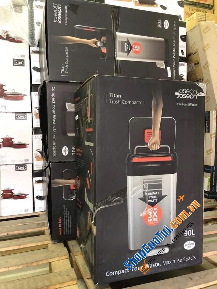 JOSEPH JOSEPH TITAN 30L – ĐỈNH CAO THÙNG RÁC THÔNG MINH CHUẨN ĐỨC: NÉN GẤP 3 LẦN, KHỬ MÙI TUYỆT ĐỐI.