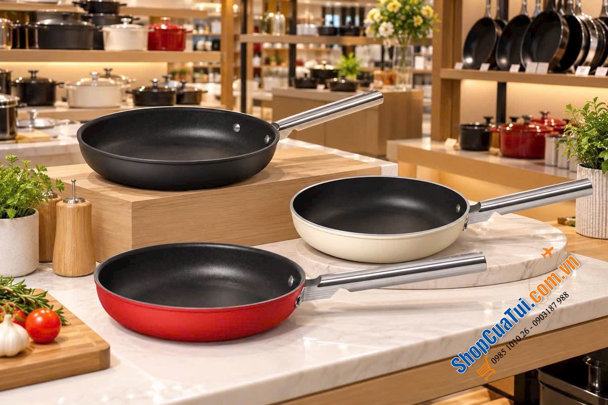 Chảo rán Smeg 24-28cm - Made in Italy.