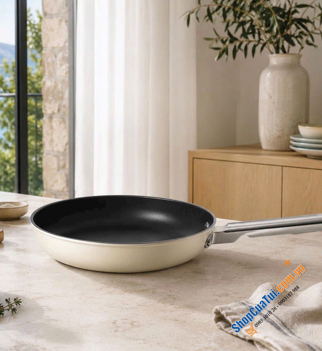 Chảo rán Smeg 24-28cm - Made in Italy.