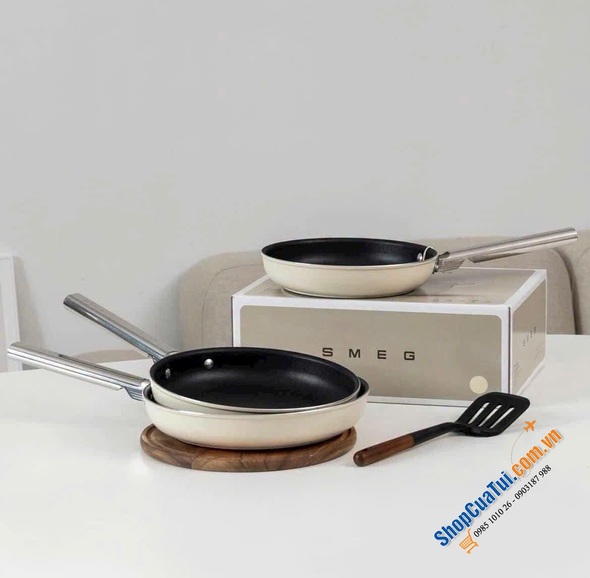 Chảo rán Smeg 24-28cm - Made in Italy.