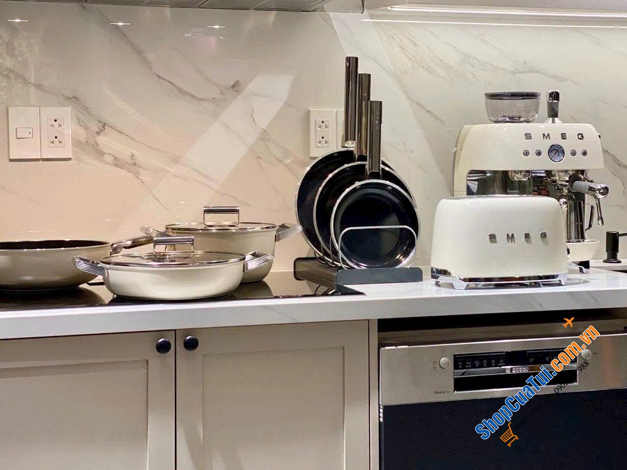 Chảo rán Smeg 24-28cm - Made in Italy.