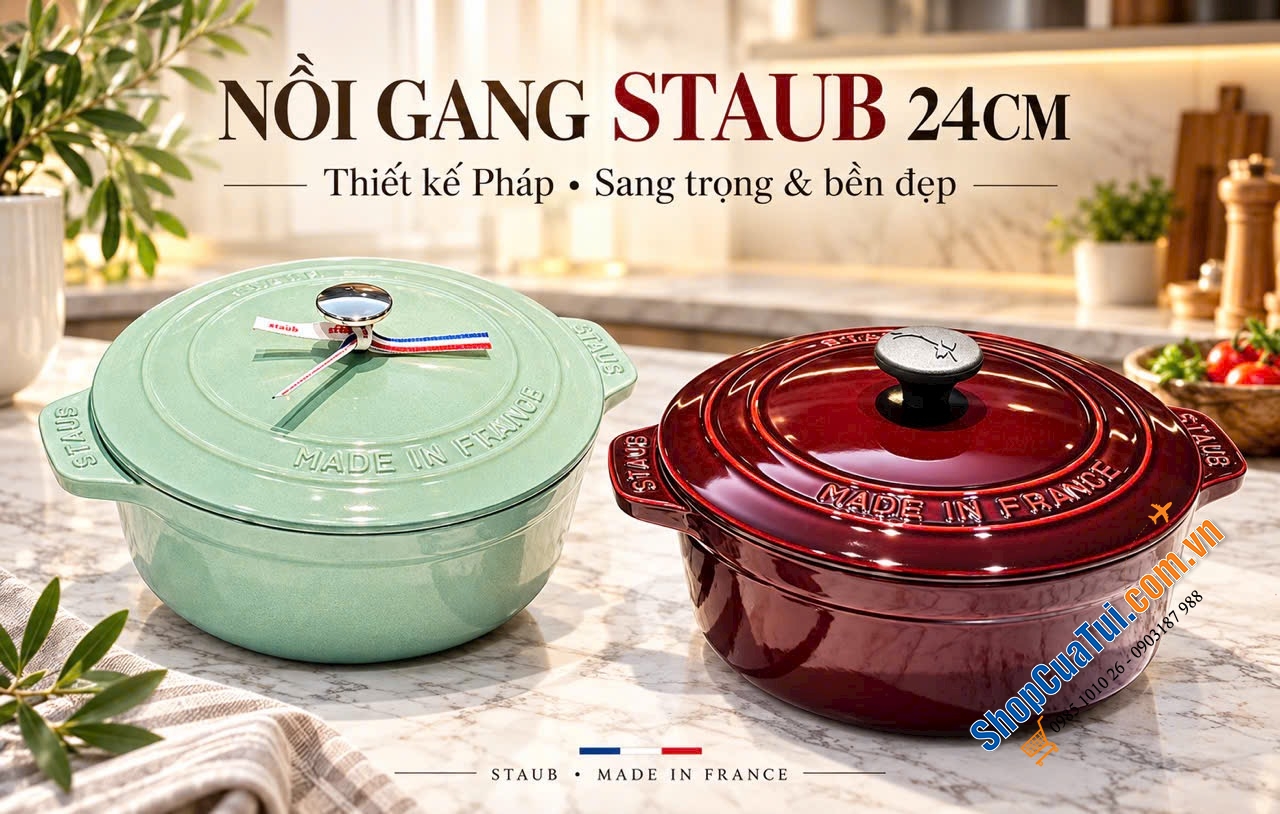 NỒI GANG STAUB 24CM – ĐẲNG CẤP GIAN BẾP PHÁP.