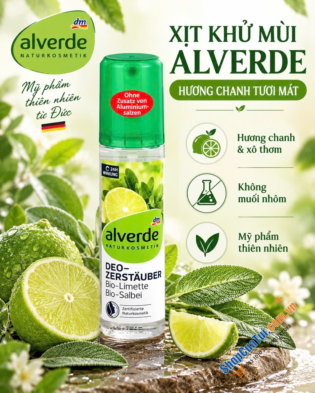 XỊT KHỬ MÙI ALVERDE HƯƠNG CHANH – ĐỨC.