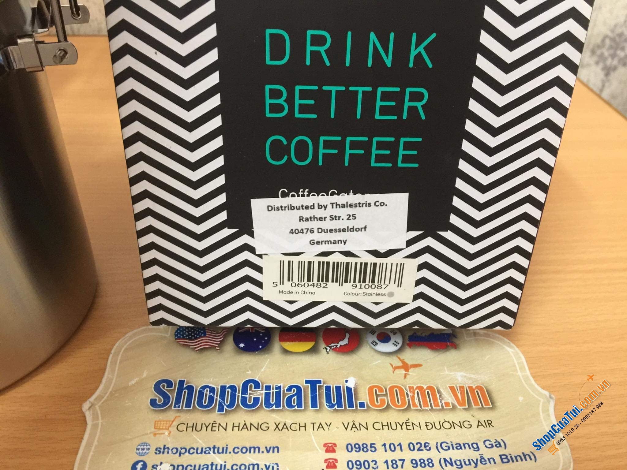 Hộp đựng cà phê bằng thép không gỉ Coffee Gator size trung 1,3 L- Giữ cho cà phê và đậu xay tươi lâu hơn - Hộp đựng có Theo dõi ngày tháng, Van xả CO2 và Thìa đo (Lớn, Xám), Thép không gỉ
